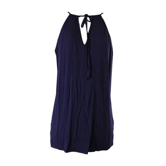 Vince Camuto Multi Color Stripe Ikat Colorful Crinkle Texture Halter Tank - Picture 3 of 10